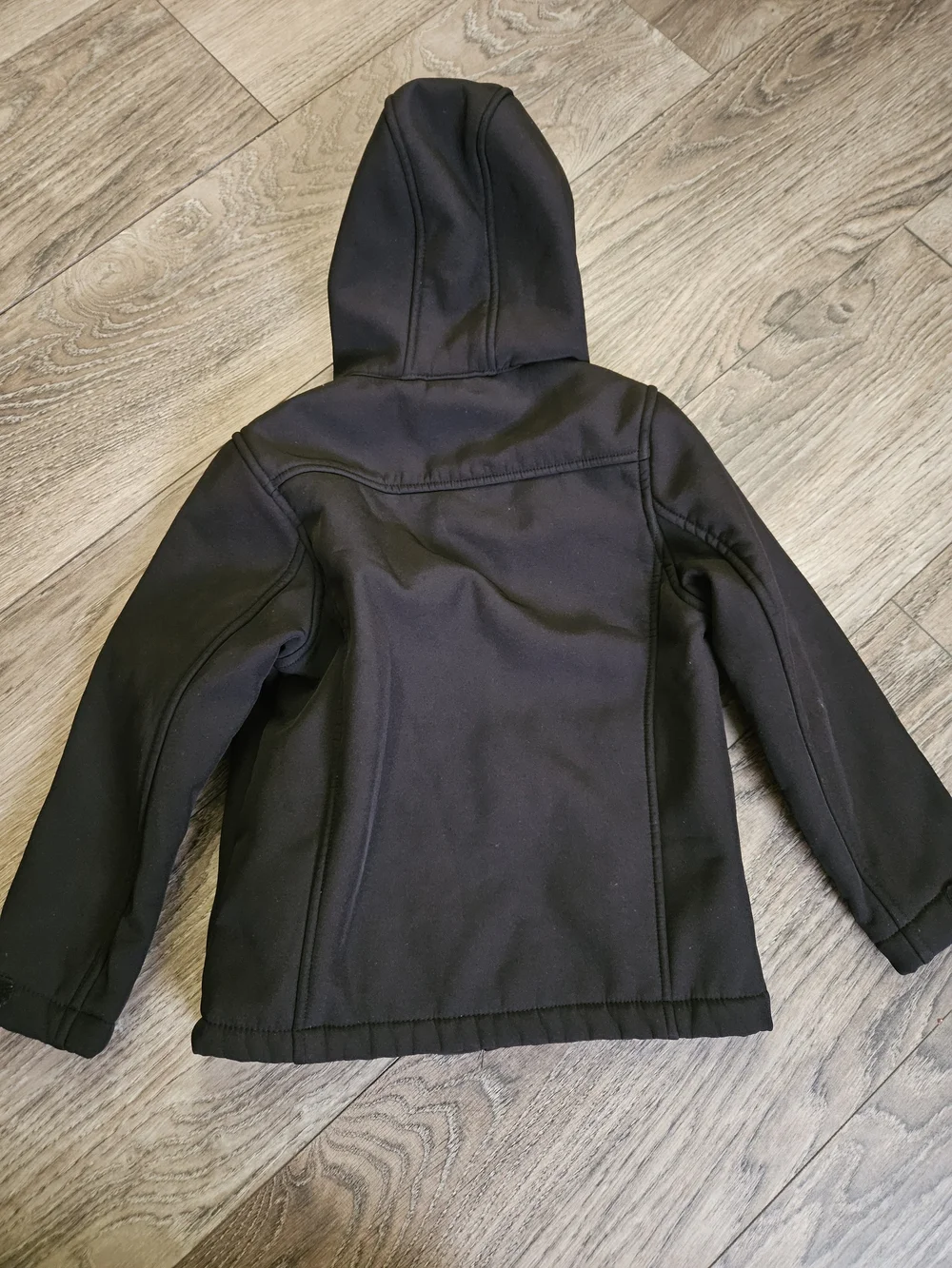 Reebok Kids Black Hooded Jacket with Blue Trim